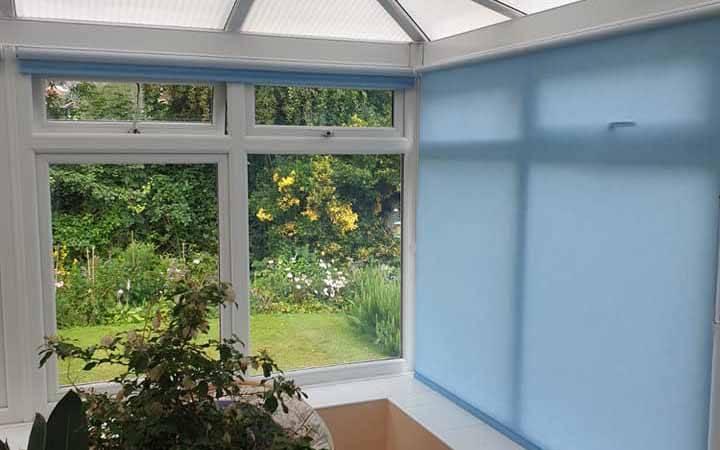 conservatory with blinds inside